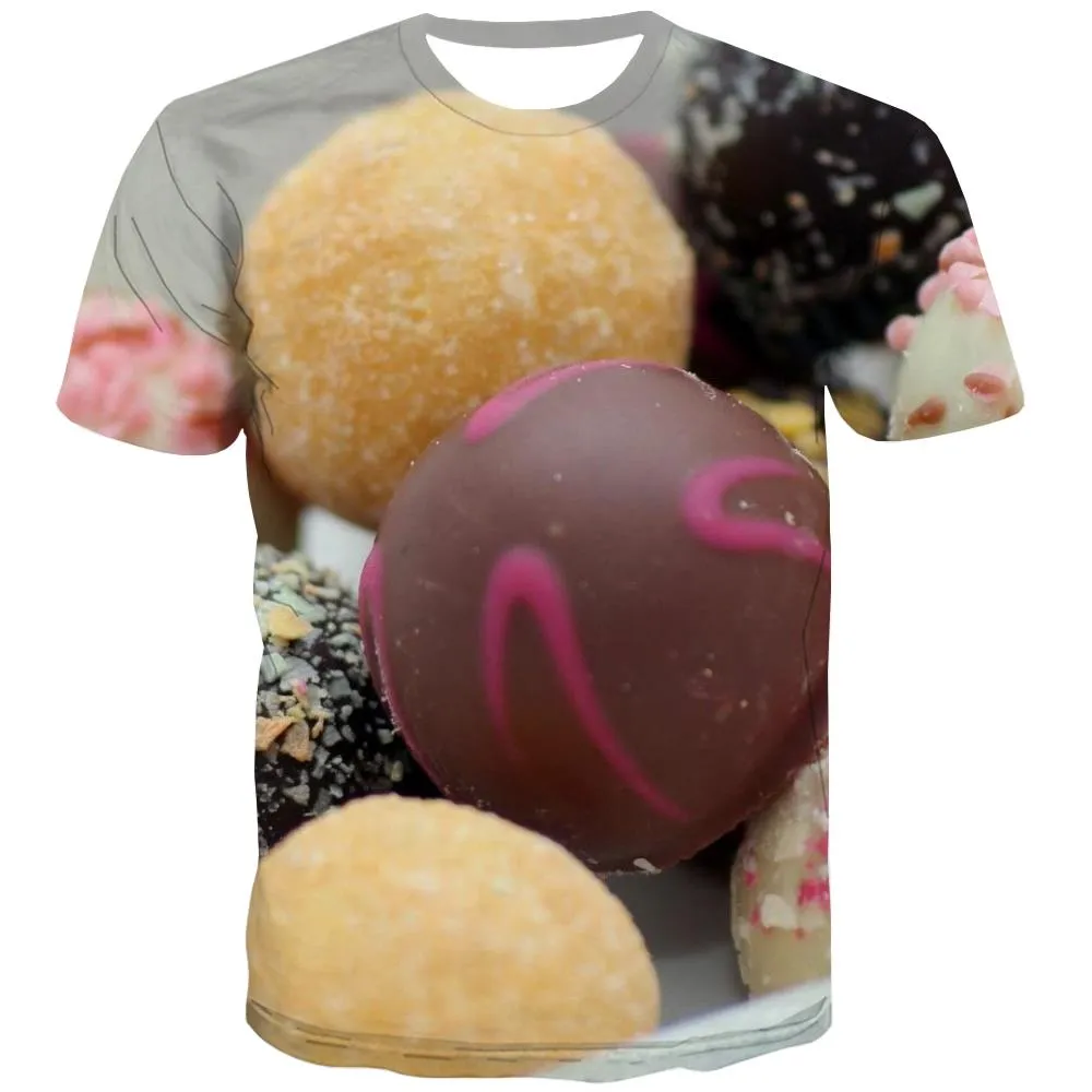 Sweet T-shirt Men Gourmet T-shirts Graphic Icecream Tshirts Casual Colourful Shirt Print