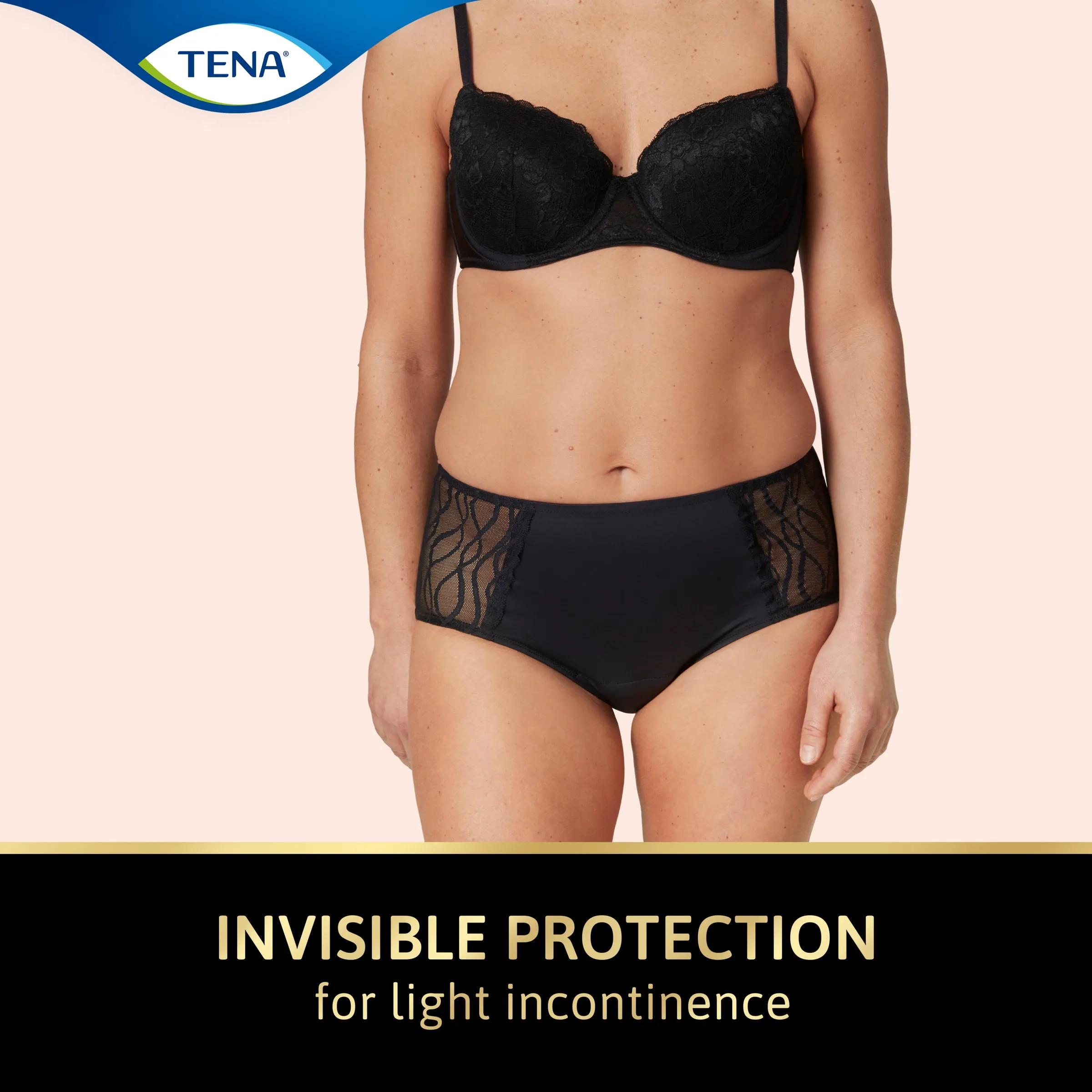 TENA Washable Absorbent Underwear, Classic, Noir, 12-14