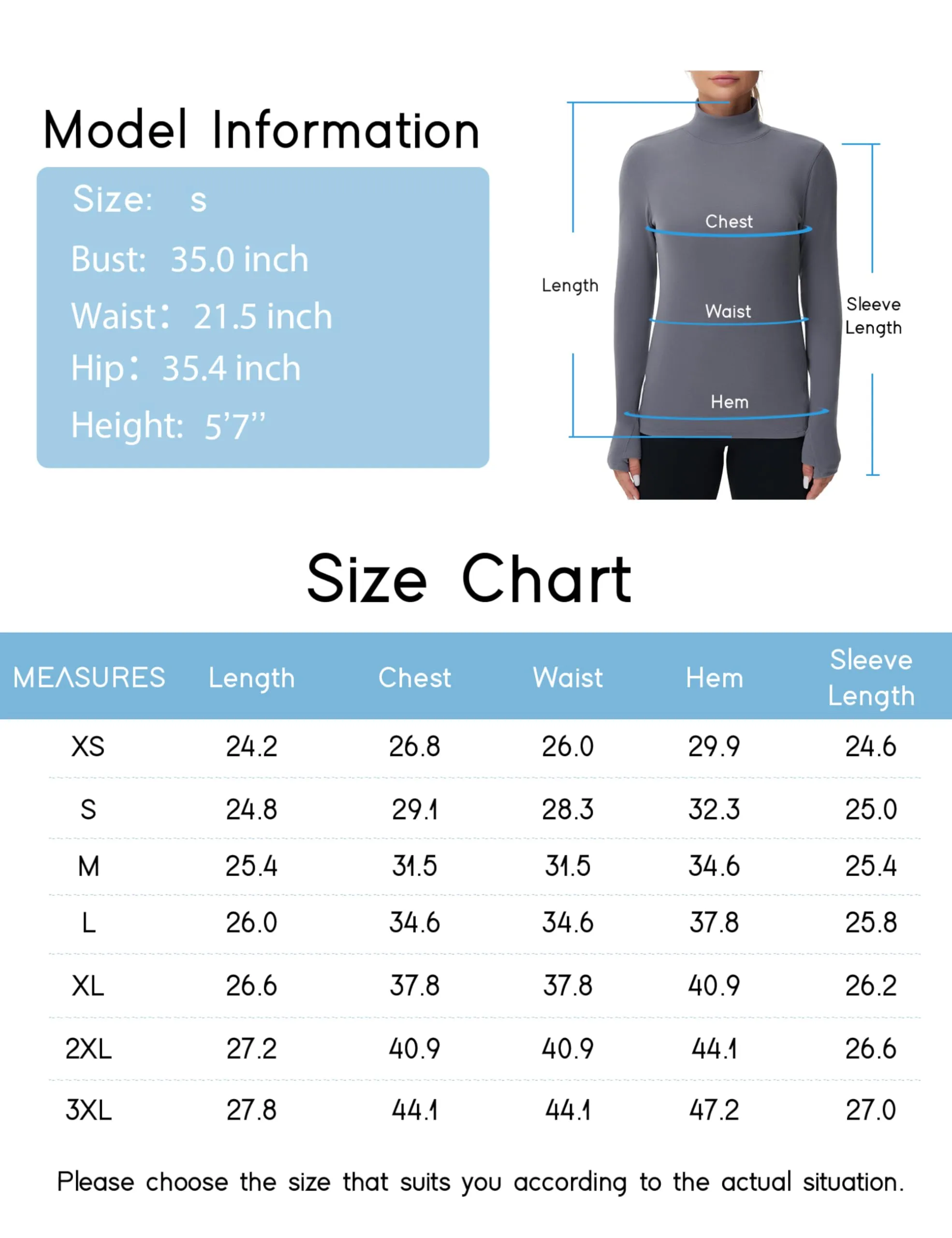 THE GYM PEOPLE Women's Mock Turtleneck Long Sleeve Shirts Fleece Thermal Underwear Pullover Tops with Thumb Hole Grey