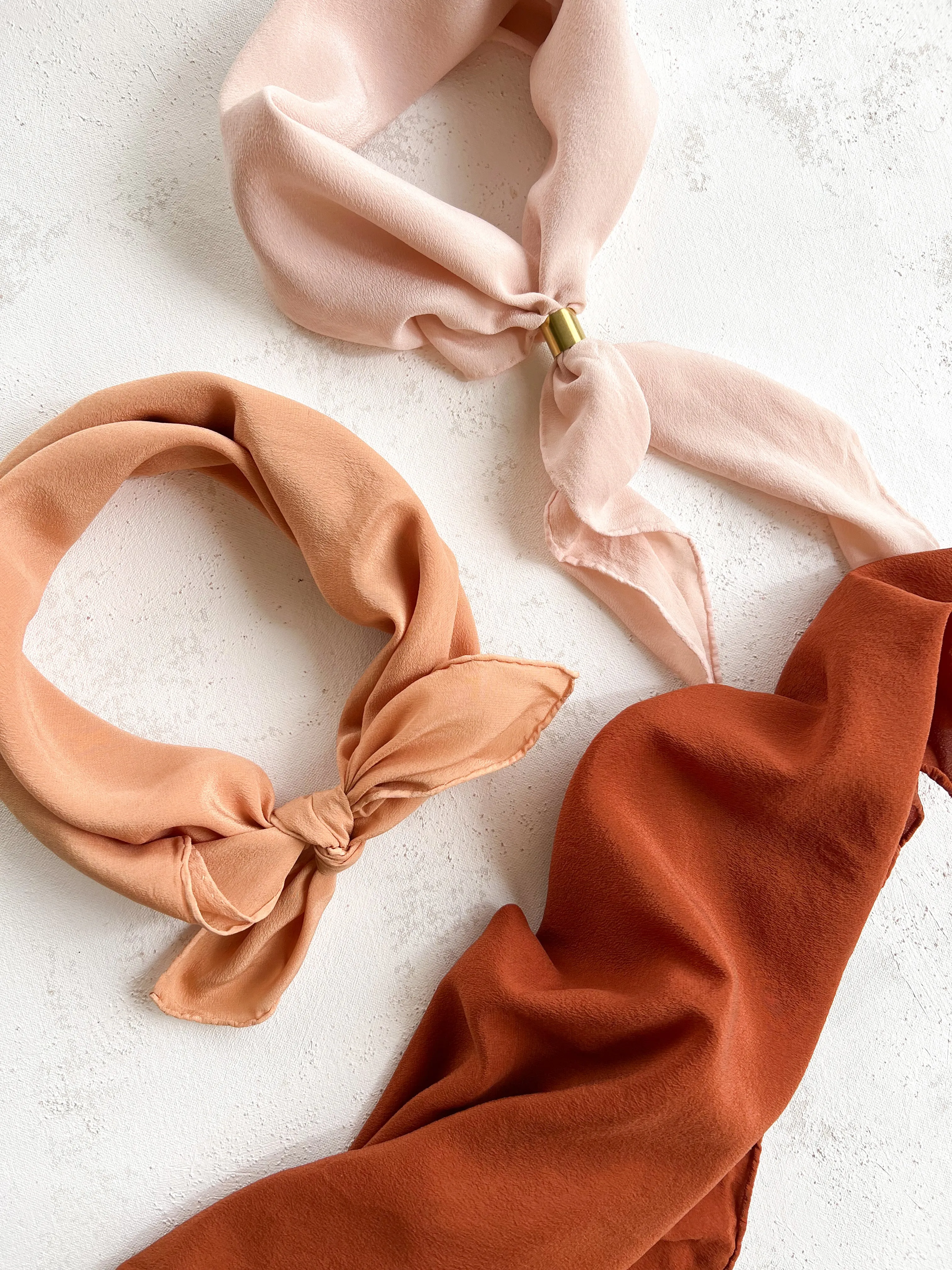 'The Scout' Washable Silk Scarf in Apricot