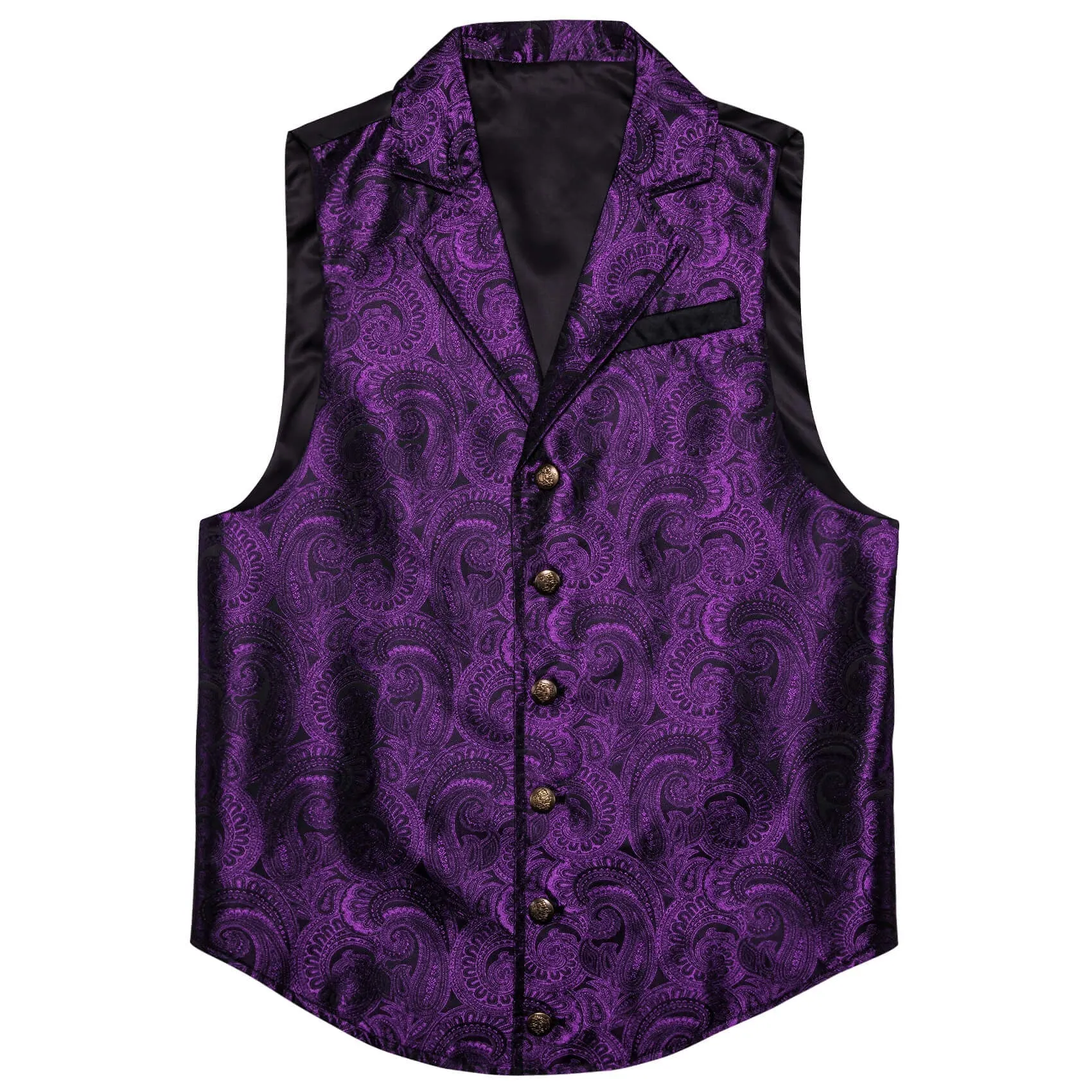 Ties2you Men's Vest Indigo Purple Paisley Silk Notched Collar Suit Vest