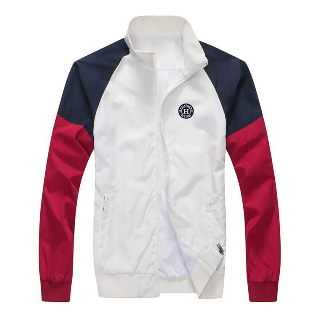 Tommy Hilfiger Men's White Essential Graphic Logo Jacket