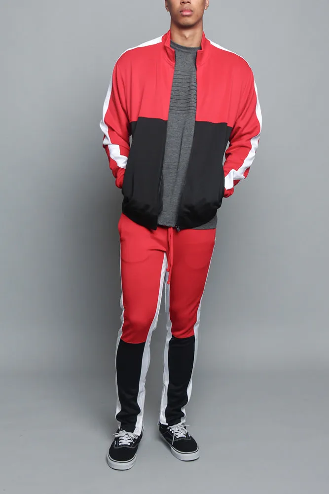 Tri-Colored Track Suit Set