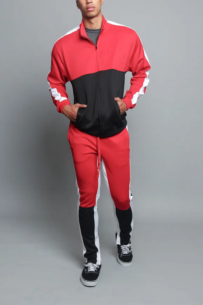 Tri-Colored Track Suit Set