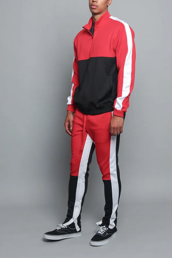 Tri-Colored Track Suit Set