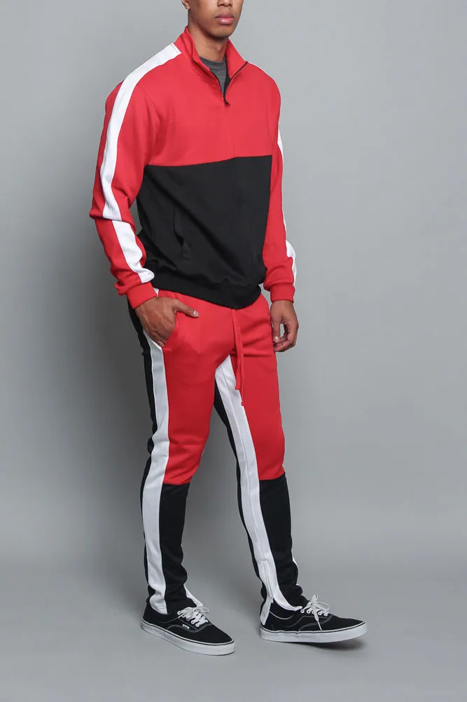 Tri-Colored Track Suit Set