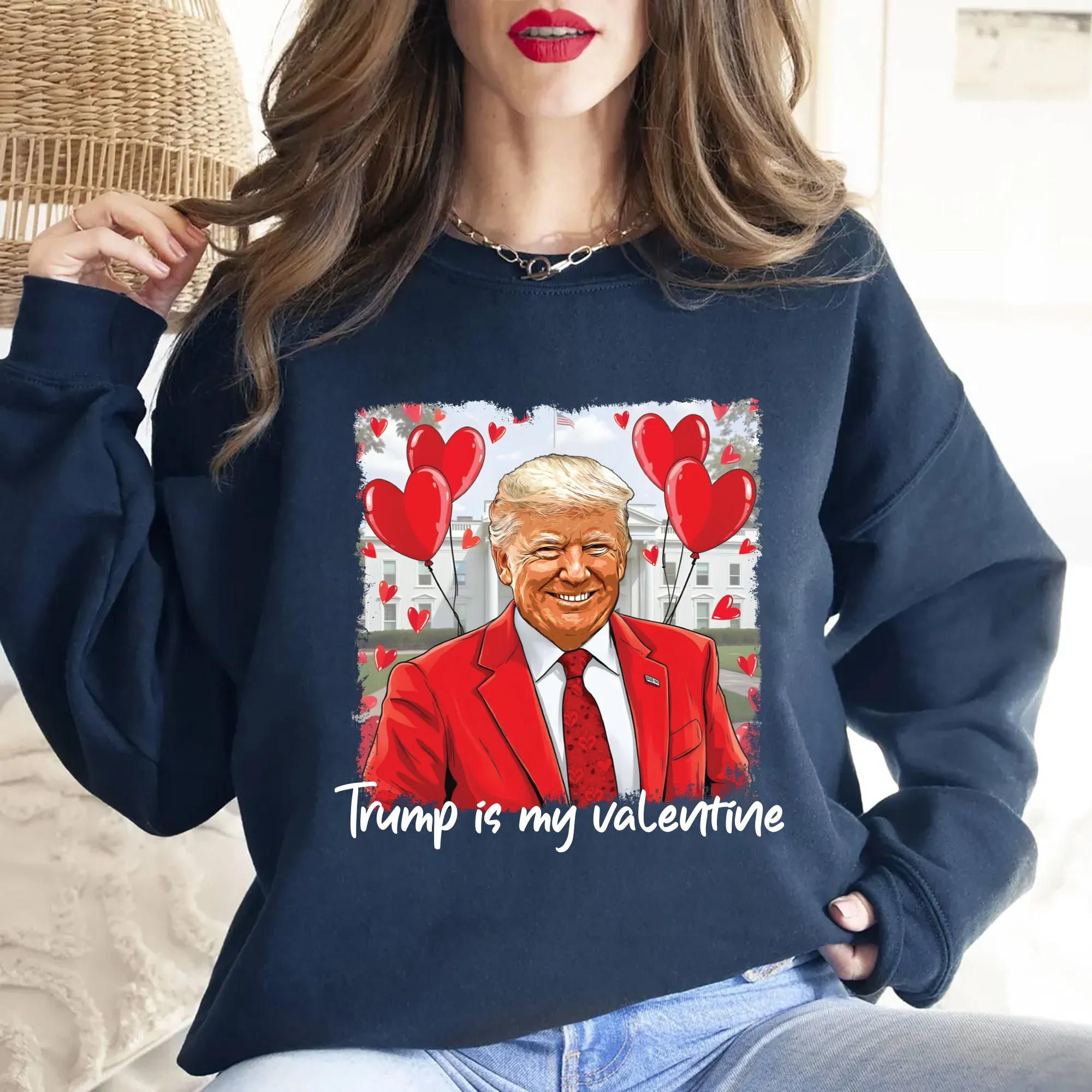 Trump Is My Valentine Sweatshirt, Retro Valentine Shirt, Funny Trump, Trump Valentine, Political Maga Valentine Shirt