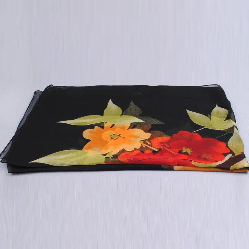 Ultralarge new chiffon silk scarf women's spring and autumn accessories scarf autumn and winter thermal scarf