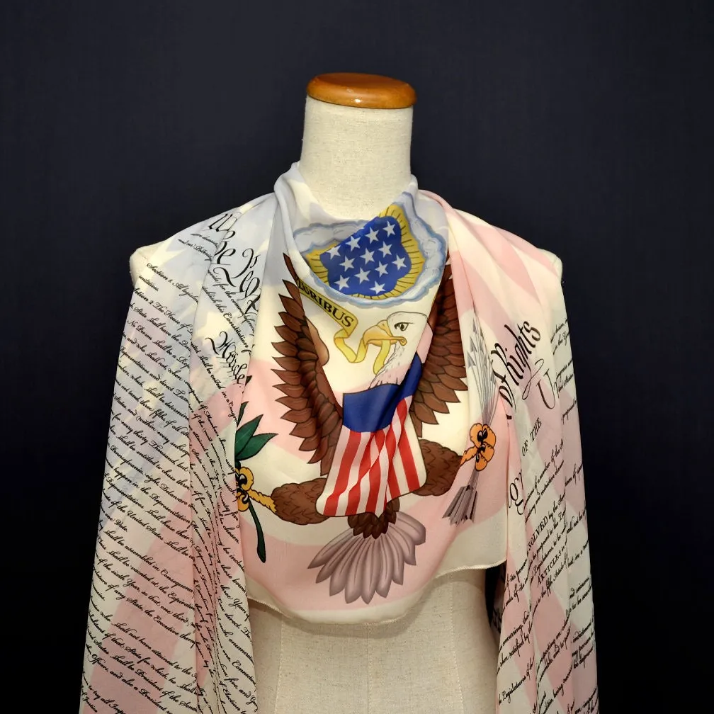 US Constitution and Bill of Rights Chiffon scarf, We the People, legislative executive judicial, ten amendments, US Flag,US Great Seal