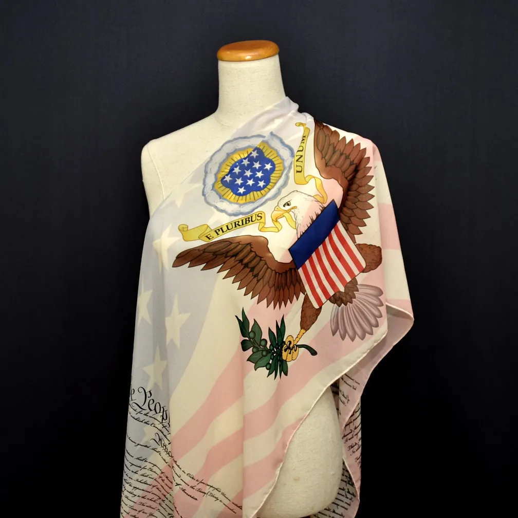 US Constitution and Bill of Rights Chiffon scarf, We the People, legislative executive judicial, ten amendments, US Flag,US Great Seal