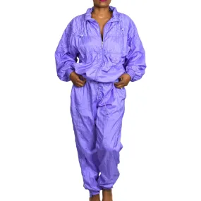 Vintage Nylon Track Suit CoOrd Pastel Purple Lilac Jacket Pant Jogger Set Large