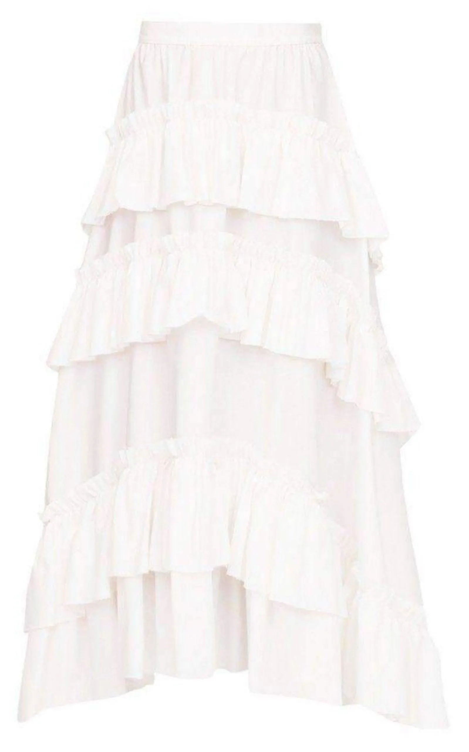 White Maxi Frill Skirt