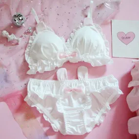 White Underwear Set Cute Rabbit