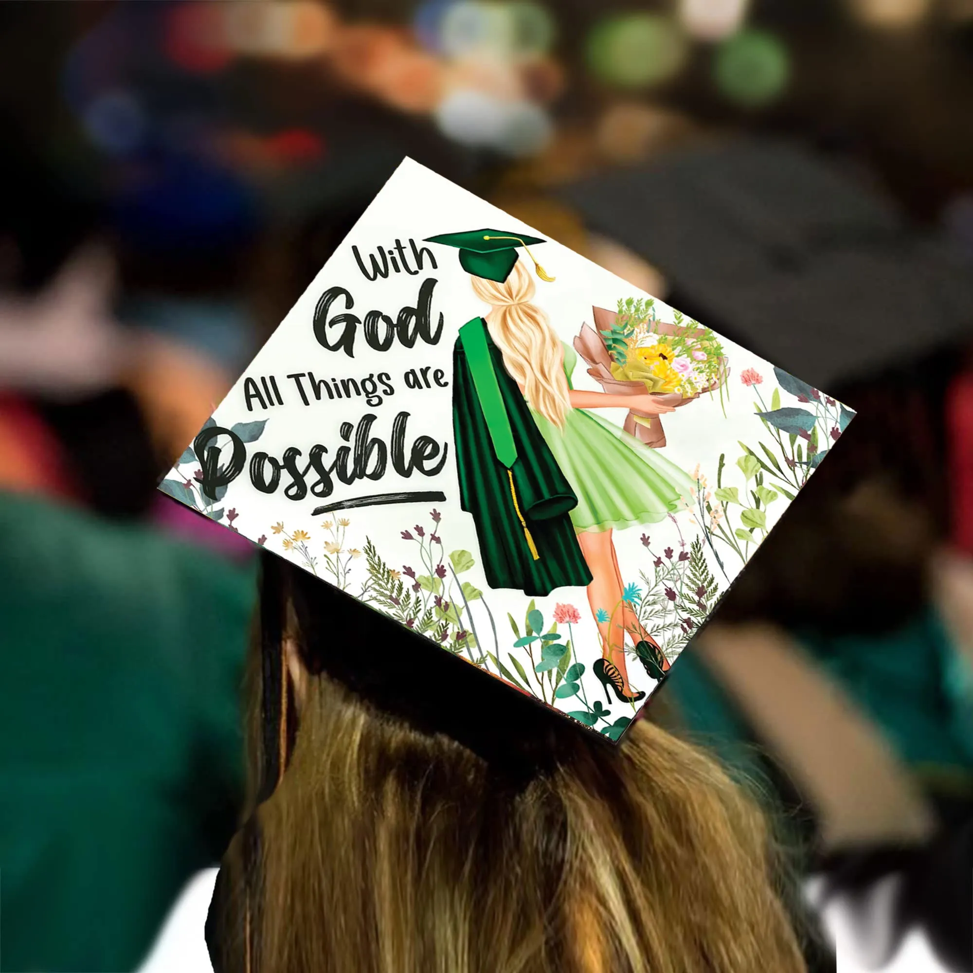 With God All Things are Possible Grad Cap Topper