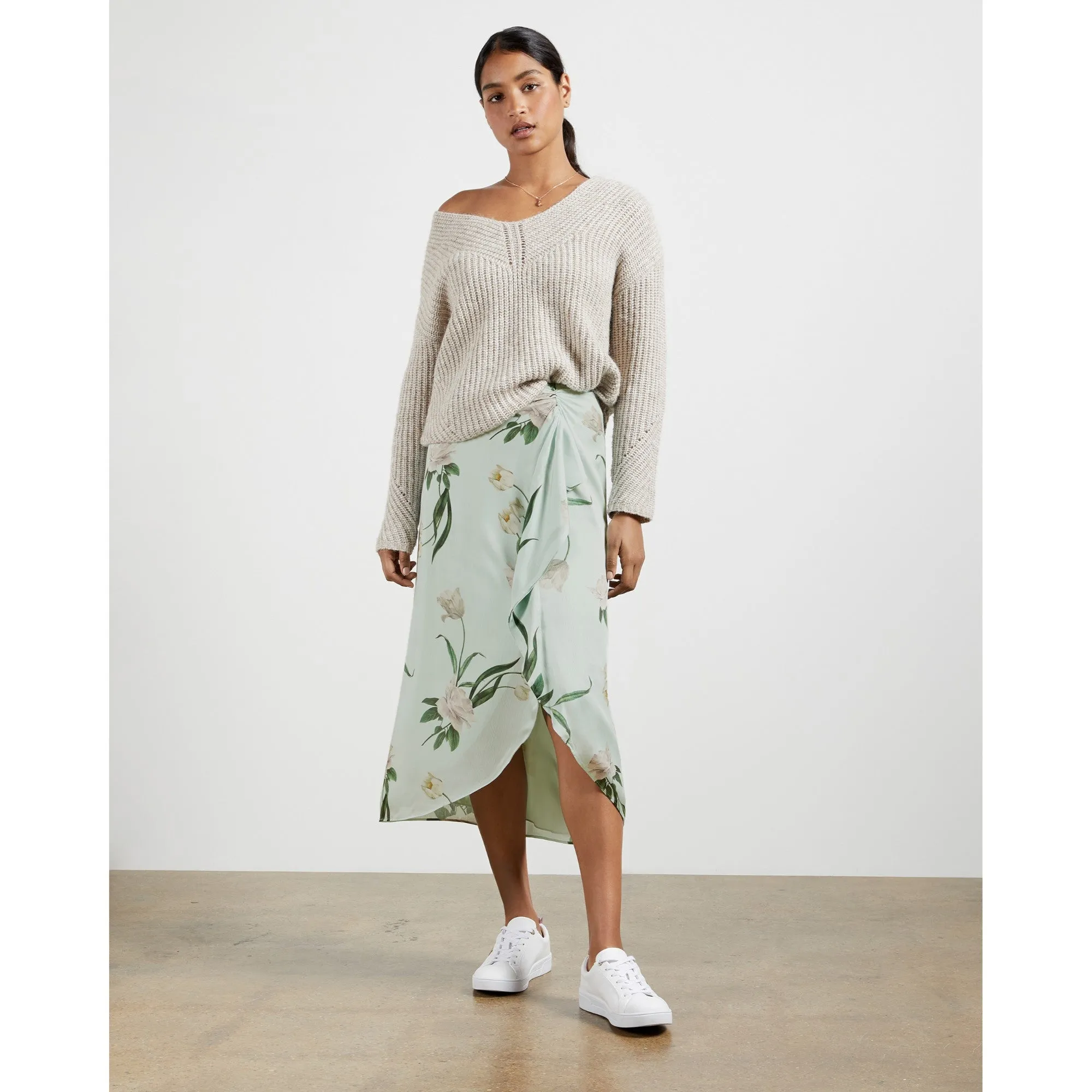 Women Muras-Elderflower Ruffled Maxi Skirt - Mint