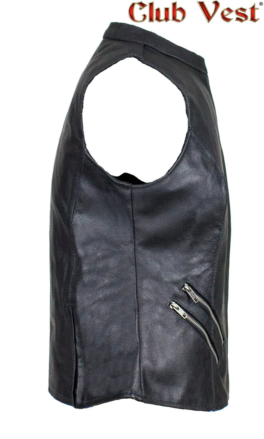 Women's Leather Concealed Pocket Vest