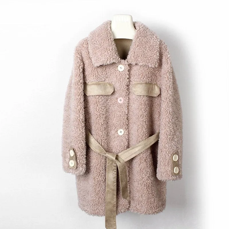 Women's Winter Casual Thick Buttoned Coat With Wool