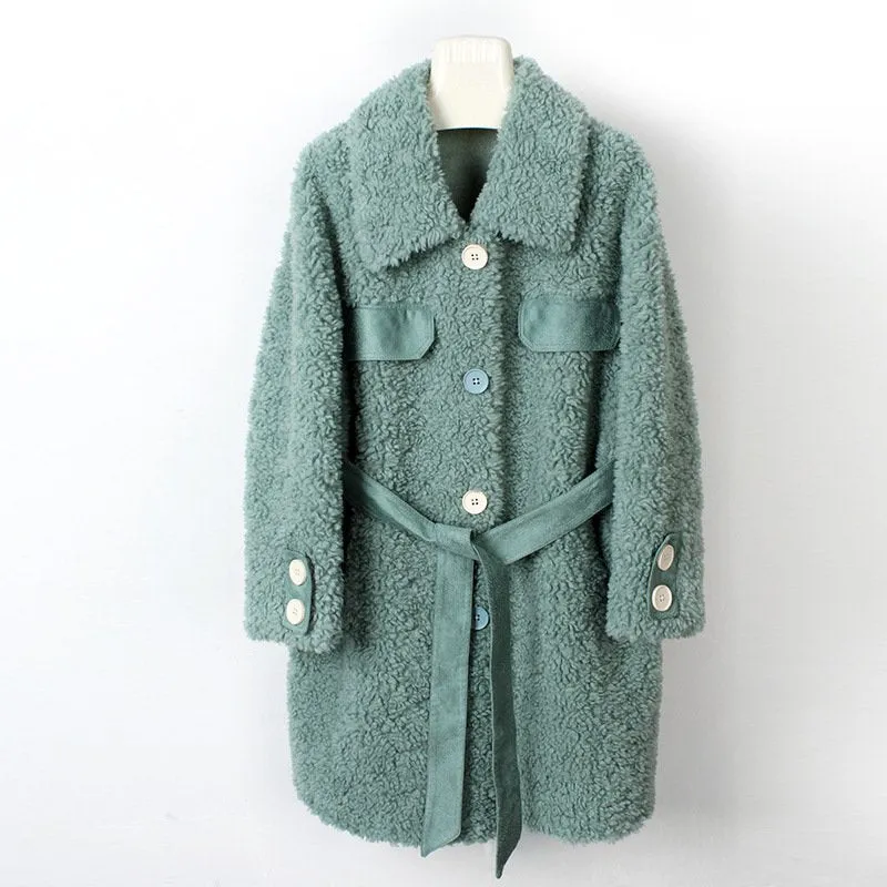 Women's Winter Casual Thick Buttoned Coat With Wool